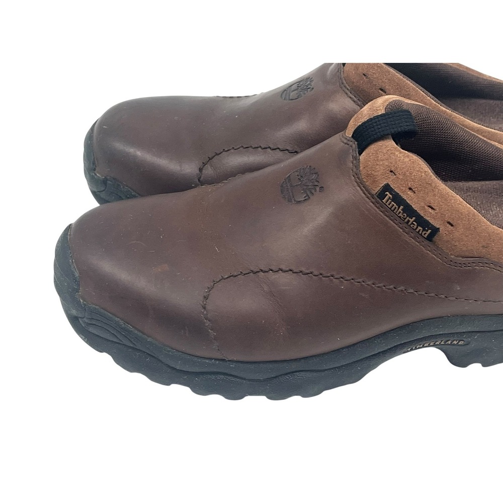Timberland Women's Brown Leather Mule Clogs Slip-On Shoes Size 8M - Picture 3 of 16